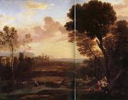 Gellee Claude,dit le Lorrain Paysage avec Paris et Oenone,dit Le gue oil painting artist
